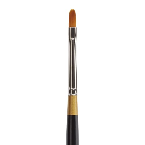 KINGART Premium Original Gold 9500-2 Filbert Series Artist Brush, Golden Taklon Synthetic Hair, Short Handle, for Acrylic, Watercolor, Oil and Gouache Painting, Size 2 - size: Size 2