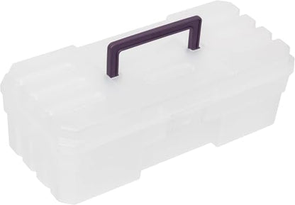 Akro-Mils 12-Inch ProBox Plastic Art Supply, Hobby or Craft Storage Toolbox, Model 09912CLPUR, (12" x 5-1/2" x 4"), Clear - size: 1 Pack