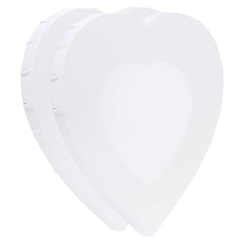 PATIKIL Paint Canvases Panel for Painting, 2 Pack 8x8 Inch Heart Shape Wood Frame Stretched Blank Art Board Panels for Acrylic, Oil, Tempera Painting, White - size: 8x8 Inch