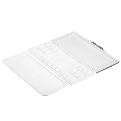 PATIKIL 24 Wells Paint Storage Box, Airtight Folding Detachable with 3 Extra Area Painting Palette for Watercolor Gouache Acrylic Oil Paint, Silver - color: Silver