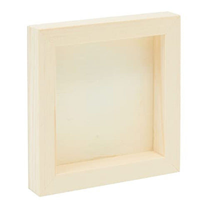 Bright Creations Wood Panel Canvases for Painting - 5 x 5 in, 0.85 in Thick, Pack of 6 - Unfinished Pine Deep-Cradle Wooden Blocks for Crafts - size: 5x5 inch