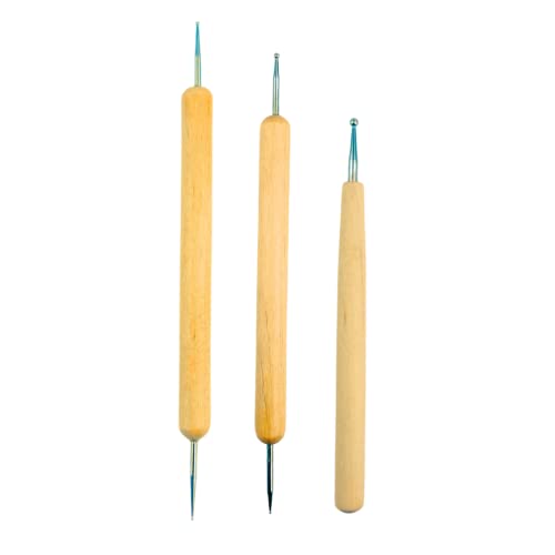Artist's Best 3 Piece Clay Modeling Tool Set with Metal Ball Ends || Great for Shaping, Filling, Making Eye Sockets, and General Carving - size: 3 Piece (Metal Ball Ends)