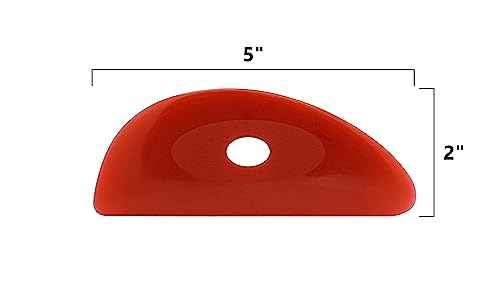 Creative Hobbies Pack of 6 Red Soft Silicone Pottery Ribs (Shapes 0-5) | Ultimate Ceramic Sculpting Tools Set for Smooth Finishing and Removing Finger Marks - color: All 6