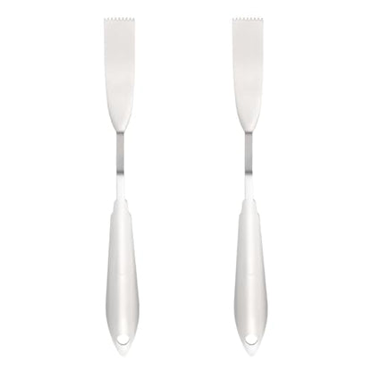 MECCANIXITY 2pcs HM#7 Palette Knives 16mm Width Stainless Steel Spatula Painting Pallet Knife with Stainless Steel Handle for Oil Painting Acrylic Canvas Mixing Spreading - style: HM#7 + 16mm