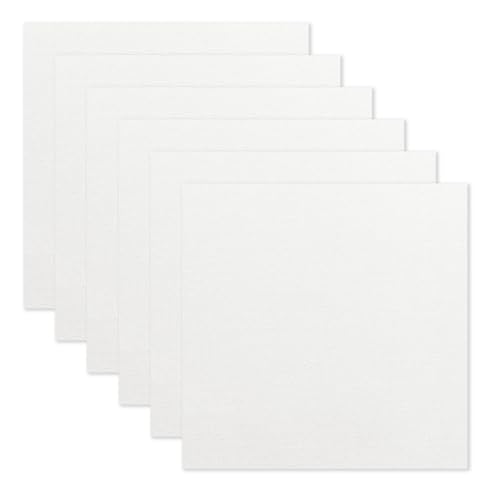 KINGART 840-6 Stretched White Canvas for Painting, 14 x 14 Inch, Pack of 6 | 100% Cotton Canvas, Triple Primed Acid-Free Gesso, Ready to Paint, Back-Stapled, Pine Bars - size: 14 x 14 Inch