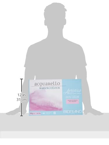 Fabriano Artistico Watercolor Block, 12" x 18", Traditional White - size: 12x18, style: Hot-Press