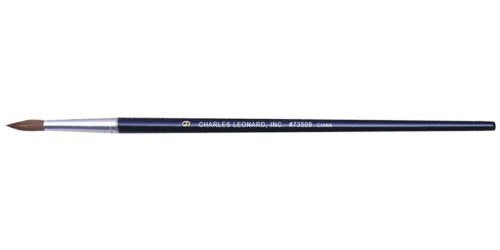Charles Leonard Water Color Paint Brushes with Round Pointed Tip, # 9, 0.875 Inch, Camel Hair, Black Handle, 12-Pack (73509) - size: # 9 - 0.875 Inch, style: Camel Hair