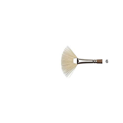 Winsor & Newton Artists' Oil Synthetic Brush, Fan #6 | Synthetic Flagged Bristles, Excellent Color Carrying Capacity, Handmade in England, For Oil Paint - style: Fan #6