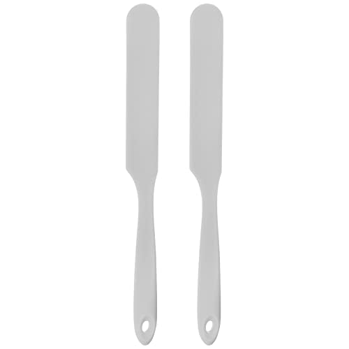 HARFINGTON 2Pcs Silicone Spatula Scraper 9.45" Reusable Non-Stick Flexible Spatulas for Epoxy Resin Liquid Paint Arts DIY Crafts, Grey - color: Gray