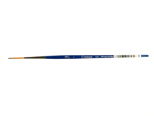 Winsor & Newton Cotman Watercolor Brush, Series 333, Synthetic, SH #1 | Synthetic, Short Handle, Nickel Plated Brass Ferrule, Easy Cleaning, Blend of Thick & Thin Fibers - size: SH #1, style: Series 333 Rigger