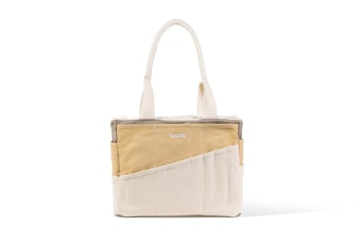 Soolla Studio Bag: Art Supply Storage Organizer & Pottery Tool Bag, Washable Tote, Yarn Bag, Crochet, 30 Pockets, 15+ Colors - color: Driftwood