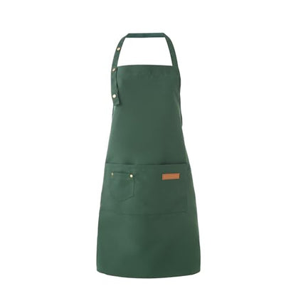 Tosewever Art Aprons for Women Painting Pottery Baking, Mens Buckle Straps Kitchen Apron with Pockets for Chef Cooking - color: Green