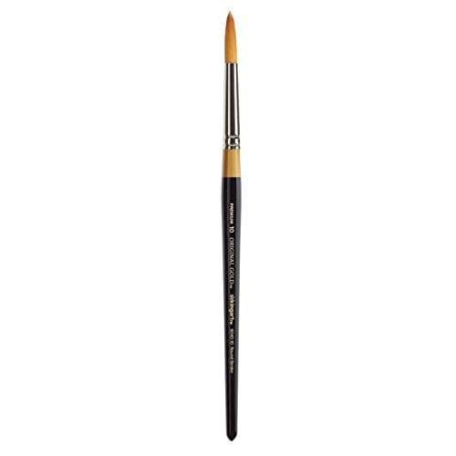 KingArt Original Gold 9040 Series, Premium Artist Brush, Golden TAKLON Round Stroke-Size: 10 - size: 10