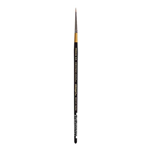 KINGART Premium Original Gold 9650-5/0 Spotter Series Artist Brush, Golden Taklon Synthetic Hair, Short Handle, for Acrylic, Watercolor, Oil and Gouache Painting, Size 5/0 - size: 5/0