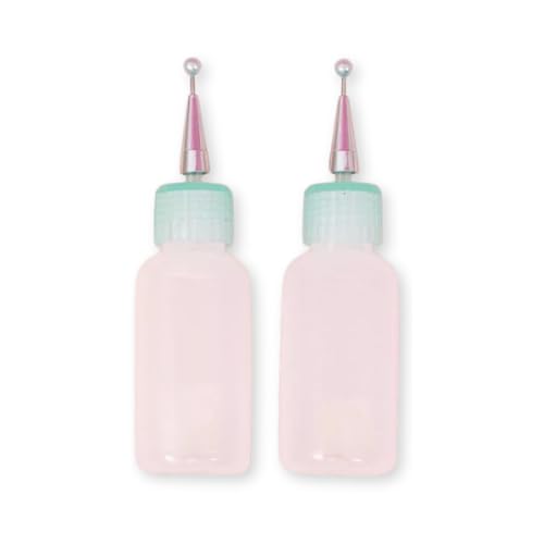 Craftelier - Set of 2 Bottles with Precision Ultrafine Applicator and Closure | Perfect Applicator for Glue, Acrylic Paint or Alcohol Inks | Measures Approx. 8 x 2,4 cm | Capacity 15 ml (0.51 Fl Oz)