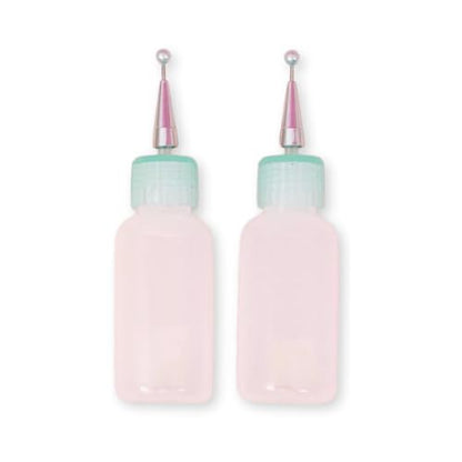 Craftelier - Set of 2 Bottles with Precision Ultrafine Applicator and Closure | Perfect Applicator for Glue, Acrylic Paint or Alcohol Inks | Measures Approx. 8 x 2,4 cm | Capacity 15 ml (0.51 Fl Oz)