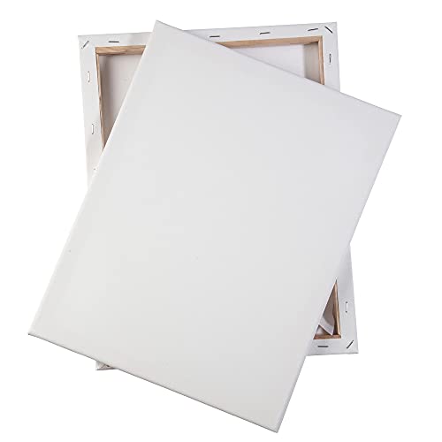 iDIY Stretched Canvas Board 8 x 10 (Set of 12) 5/8" - Classic White Blank, Pre Primed for Oils or Acrylics, 100% Cotton, Acid Free - Professional Grade for Painting or Art Project, Craft, Mixed Media - size: 8 x 10 inches (set of 12)