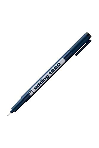 edding 1880 profipen - Black - 1 Pen - line Width 0.2 mm - fineliner Pen for Precise Writing, Sketching and Technical Drawing - fine, Metal-encased Nib - Suitable for use with rulers and Stencils - color: 01: 1 Pen - 0.2mm - Black, size: 1 Count (Pack of