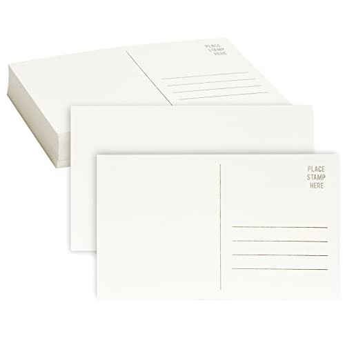 Paper Junkie Blank Watercolor Postcards - 50 Pack, 4 x 6 in, White - Blank Postcards for Mailing & Watercolor Paper Cards
