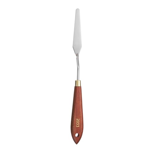 HARFINGTON Palette Knife Painting Tool 3.23" x 0.67" Stainless Steel Teardrop Blade 9.25" Length Spatula Painting Pallet Knives with Hole Beech Wood Handle for Oil Acrylic Canvas, Red/Silver - size: 9.25" x 0.67" x 3.23"