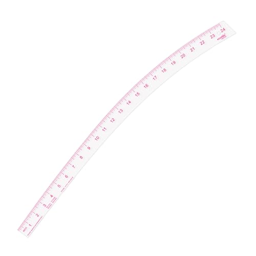 24" Vary Form Curve Ruler - Clear French Hip Pattern Making Ruler | Transparent 24" plastic hip curve with sandwich line scale that never rubs off. Smooth grading ruler for fashion sewing - style: 6324(24")