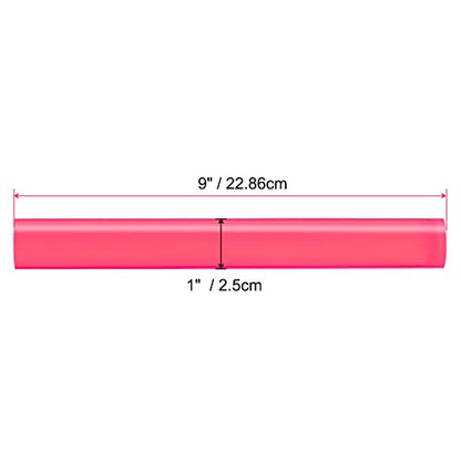 HARFINGTON Acrylic Clay Roller 9 Inch x 1 Inch Solid Non-Stick Plastic Round Tube Roller Polymer Clay Rod Fondant Rolling Pin for Shaping, Sculpting, Modeling DIY Crafts, Rose Red - color: Rose Red, size: 9 Inch x 1 Inch