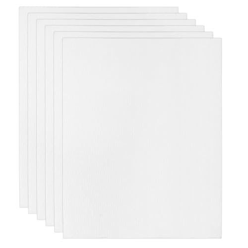 PATIKIL 6x8 Canvas Boards for Painting, 6 Pack 100% Cotton Square Triple Primed Stretched Blank Art Canvas Panel Bulk Thin for Acrylic, Oil, Tempera Paints, White - size: 6x8inch
