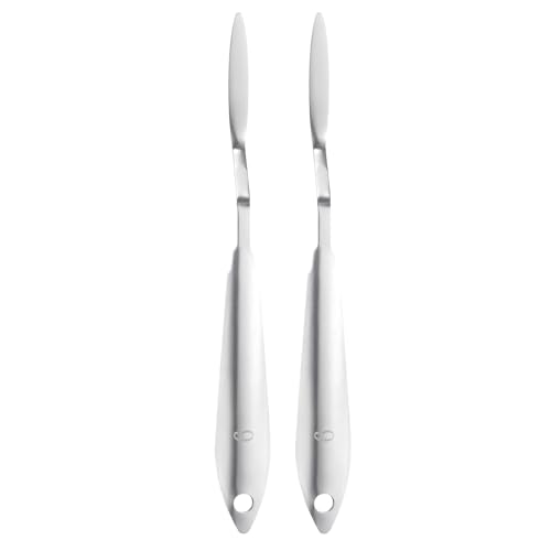 HARFINGTON 2pcs Palette Knife Painting Tool 7.68" Stainless Steel Silver