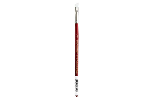 Connoisseur White Taklon Brush Short Angular .25" - size: 1/4-inch, style: Angular Wash
