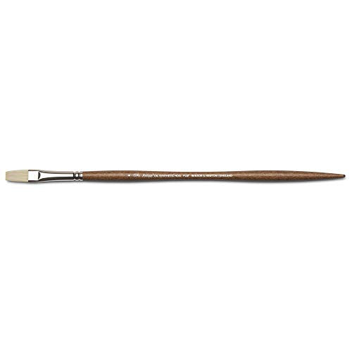 Winsor & Newton Artists' Oil Synthetic Brush, Flat #6 | Synthetic Flagged Bristles, Excellent Color Carrying Capacity, Handmade in England, For Oil Paint - style: Flat #6