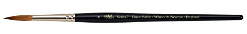 Winsor & Newton Series 7 Kolinsky Sable Brush, Round SH #6 | The World's Finest Watercolor Brush, Kolinsky Sable Hair, Rust-proof, Seamless Nickel Plated Ferrules, Hand-Made in England - size: #6, style: Round