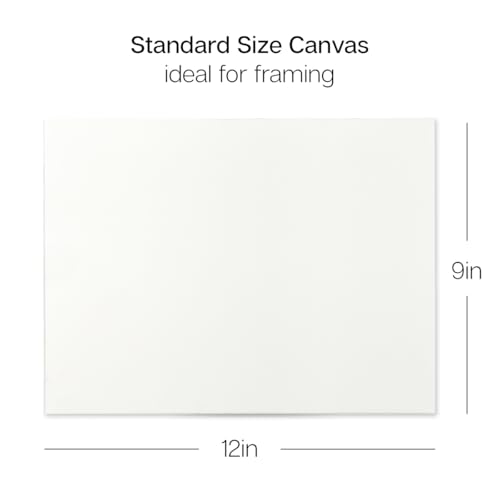 KINGART Stretched White Canvas Set – Rectangle, 9x12 Inch, 8-Pack – 100% Cotton, Triple Gesso Primed – 5/8" Profile Back-Stapled Artist Boards for Acrylic, Oil, Pouring, & Mixed Media Painting - size: 9" x 12"