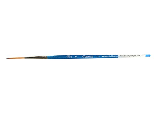 Winsor & Newton Cotman Watercolor Brush, Series 333, Synthetic, SH #2 | Synthetic, Short Handle, Nickel Plated Brass Ferrule, Easy Cleaning, Blend of Thick & Thin Fibers - size: SH #2, style: Series 333 Rigger