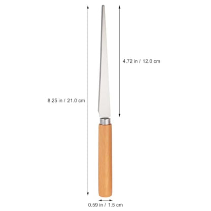 SEWACC 2 Pack Fettling Knife for Clay Wooden Handle Stainless Steel Sculpture Repair Knife Pottery Trimming Tool for Ceramics DIY Sculpting Craft Carving 8.26 in
