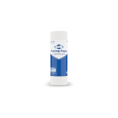 Alvin, Lightweight Tracing Paper Roll, White, Suitable with Ink, Charcoal, Felt Tip Pen, for Sketching or Detailing - 6 inches x 50 yards,1-inch Core - color: White - 50 Yards, size: 6"