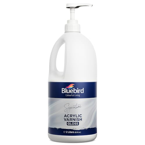 Bluebird Signature Gloss Varnish for Acrylic Painting, Non-Yellowing, Non-Toxic, Anti-Crazing, Gloss Varnish for Pro Artists, Hobby Painters & Kids (Gloss, 67.6 Fl Oz) - color: Gloss, size: 67.6 Fl Oz