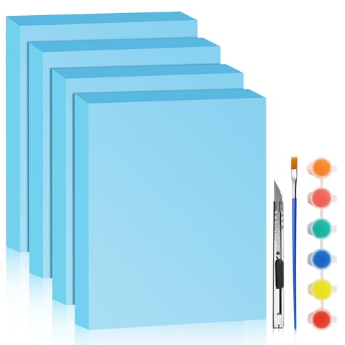 LuckyFoam Blue 4 Pack 15x12x2 inch Foam Sheets 2 Inch Thick | Polystyrene Rectangles XPS Foam Board Craft for Insulating DIY Modeling Art Supplies - color: blue, size: 15x12x2 inch 4pcs