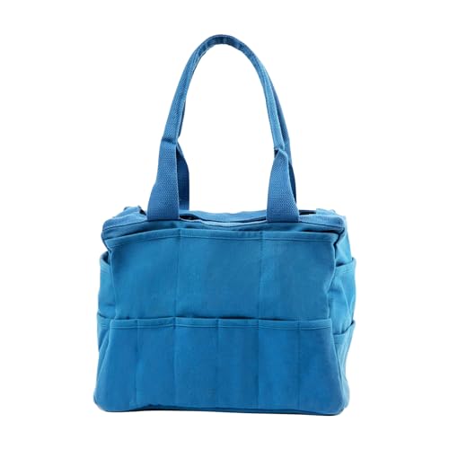 Soolla Studio Bag: Art Supply Storage Organizer & Pottery Tool Bag, Washable Tote, Yarn Bag, Crochet, 30 Pockets, 15+ Colors - color: Blueberry Bliss