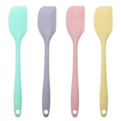 4 Pcs Silicone Spatula Set, Small Rubber Spatulas Silicone Heat Resistant Kitchen Tools for Flexible and Suitable for Kitchen Baking, Cooking, Stirring, and Scraping Seamless One Piece Design (4)