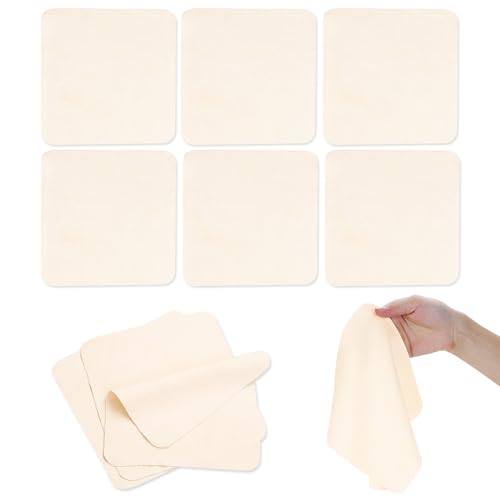 LEOLIO 10 Pieces 7.8 x 7.8 Inch Artist Chamois, Premium Art Chamois Cloth for Artists Working, Soft Chamois Leather Set for Drawing, Blending Pastels and Charcoal