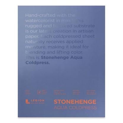 Stonehenge Aqua White Medium Weight Block, 140lb, Coldpress, 15 Sheets for Wet and Dry Media (9X12) - size: 9 x 12 inches