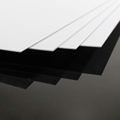 ABS0910 4pcs 1mm Thickness 200mm x 250mm White ABS Sheets 9.84'' x 7.87'' x 0.04'' ABS Styrene Sheets for Model Train Layout New (1mm) - size: 1mm