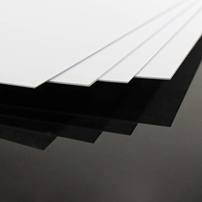 ABS0910 4pcs 1mm Thickness 200mm x 250mm White ABS Sheets 9.84'' x 7.87'' x 0.04'' ABS Styrene Sheets for Model Train Layout New (1mm) - size: 1mm