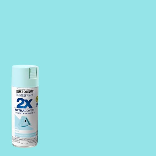 Rust-Oleum Painter's Touch 2X Ultra Cover Spray Paint, Satin Aqua - color: Satin Aqua, size: 12 Ounce (Pack of 1)