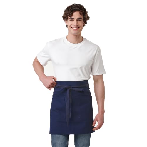 Waist Apron for Men Server Bistro Half 4251BY - color: Navy, size: 1 Pack