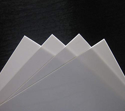 ABS0920 4pcs 2mm Thickness 200mm x 250mm White ABS Sheets 9.84'' x 7.87'' x 0.079'' ABS Styrene Sheets for Model Train Layout (2mm) - size: 2mm