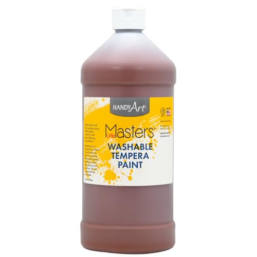 Handy Art Little Masters Washable Tempera Paint, Brown, 32 oz Bottle - color: Brown, size: 32 Fl Oz (Pack of 1)