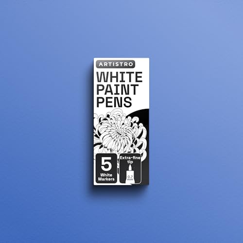 ARTISTRO White Paint Pens - Extra-Fine Tips - Set of 5 - color: White