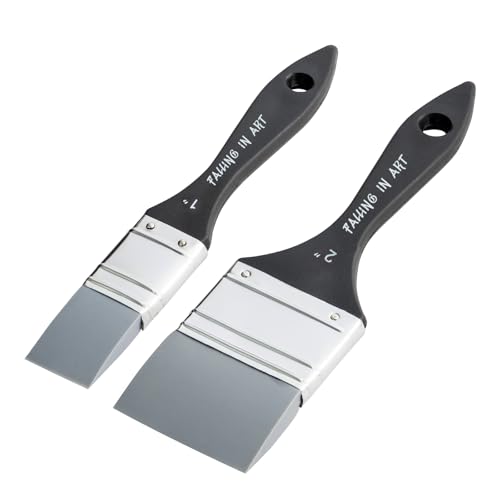 Falling in Art 2Pcs Silicone Paint Brush Set, Flat Shaped Painting Tool - size: 1''&2''
