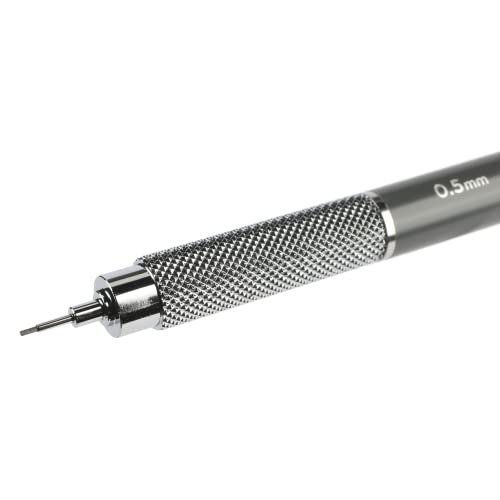 ALVIN DM05 Draft/Matic® Mechanical Pencil, 0.5mm, Stainless Steel Drawing and Design Tool for Students and Professionals, Great for Drafting, Architecture, Engineering, and Art - color: Black